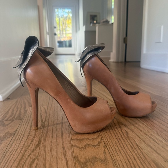 ALDO Nude Bow Back Platform Heels Size 36 (6) - Picture 2 of 7